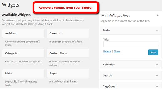 Remove a Widget