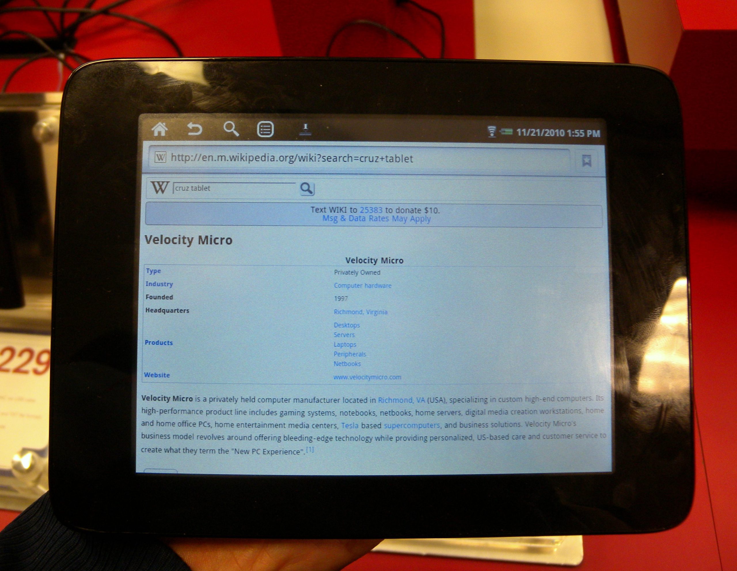 Reading on a tablet — books and e-reader app