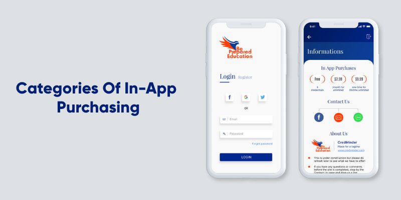 Categories of in App Purchasing