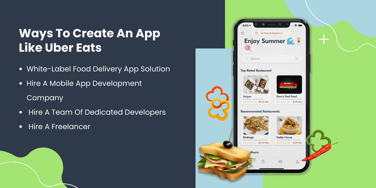 ways to create an app like uber eats