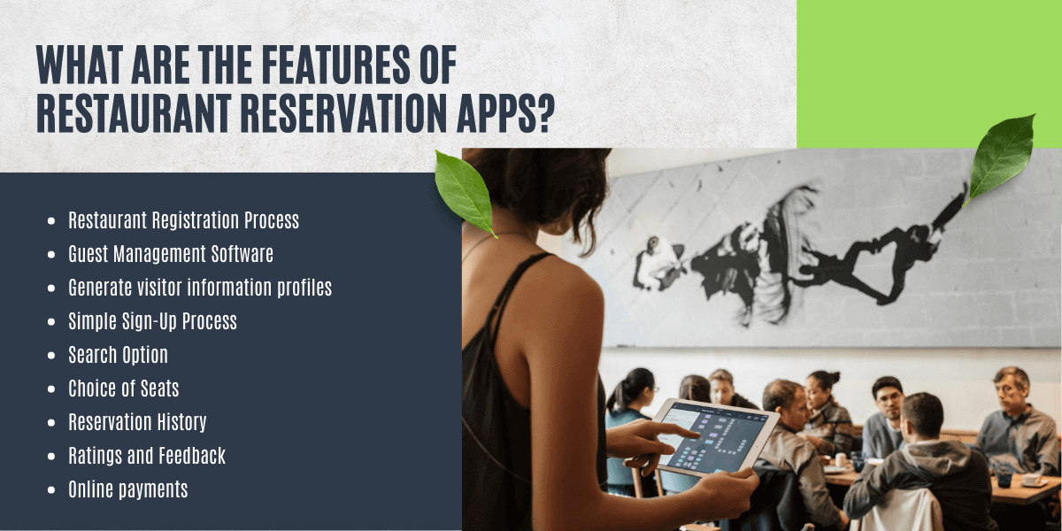 features of restaurant reservation app