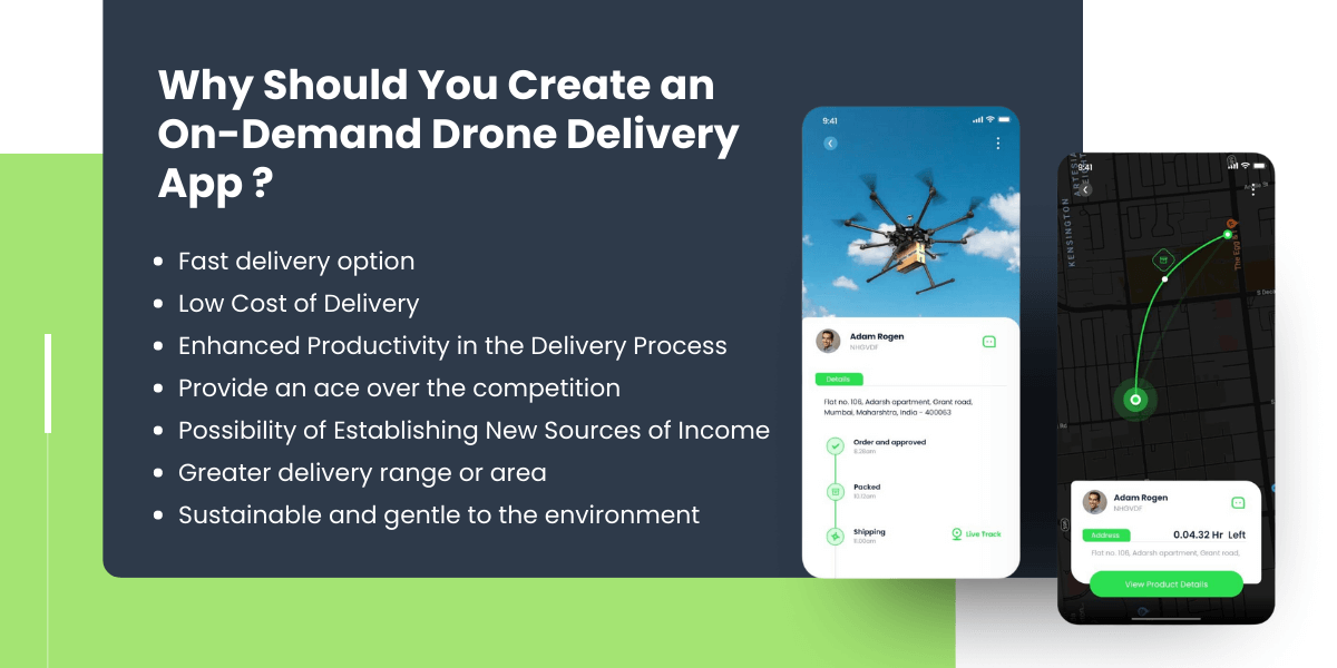 create on demand drone delivery app