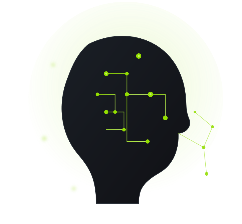AI development neural network head illustration by EchoInnovate IT